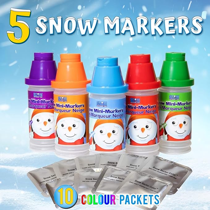 Snow Markers Mini five colors set with ten color packets