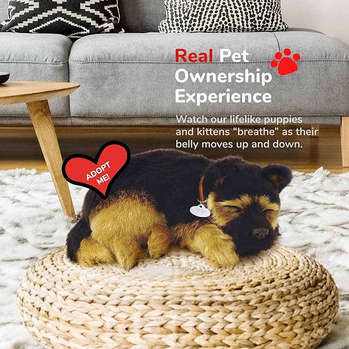 Perfect Petzzz - Original Petzzz German Shepherd, Realistic, Lifelike Stuffed Interactive Pet Toy, Companion Pet with 100% Handcrafted Synthetic Fur