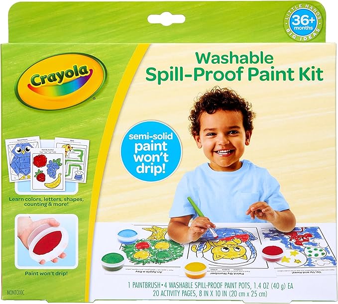 Crayola Spill Proof Paint Set, Washable Paint for Kids, Ages 3, 4, 5, 6