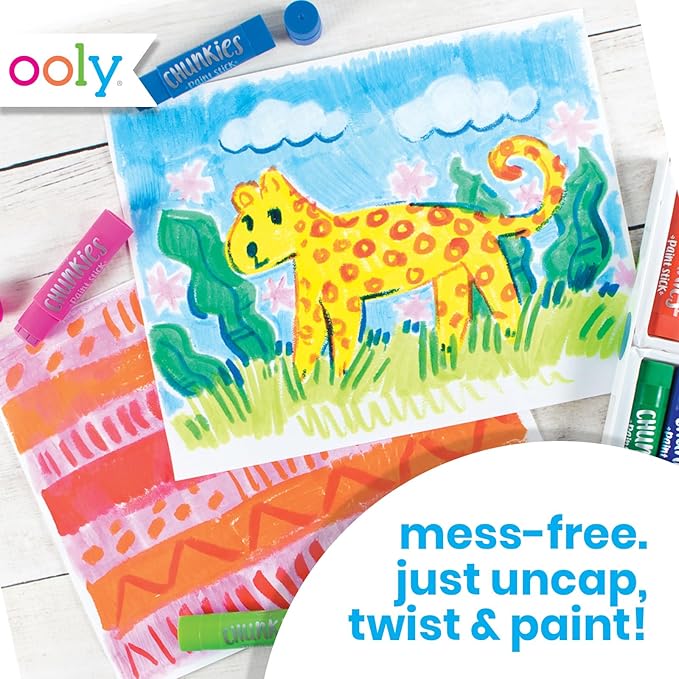 Ooly Chunkies 24 Paint Sticks For Kids, Tempera Paint Sticks Variety Set, Includes Classic, Pastel & Metallic No Mess Quick Drying Colors
