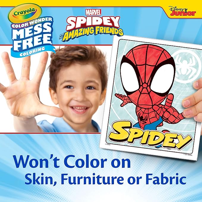 Crayola Spiderman Color Wonder Coloring Set, 18 Spiderman Mess Free Coloring Pages for Toddlers, Spiderman Toys, Gifts for Kids