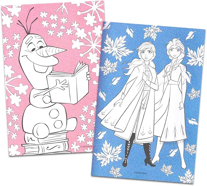Disney Frozen Coloring Book for Girls 2 Pack - Bundle with Frozen Glitter Coloring Pages, Activities, Games Plus Crayons, More | Frozen Activity Book Set for Toddlers
