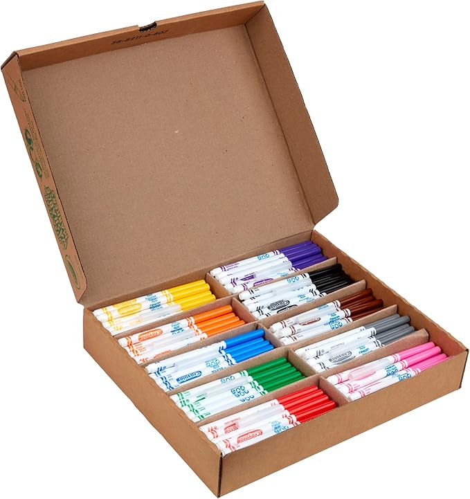 Crayola Ultra Clean Washable Markers Classpack (200 Count), Bulk Markers for Classrooms, School Supplies for Kids, 10 Colors