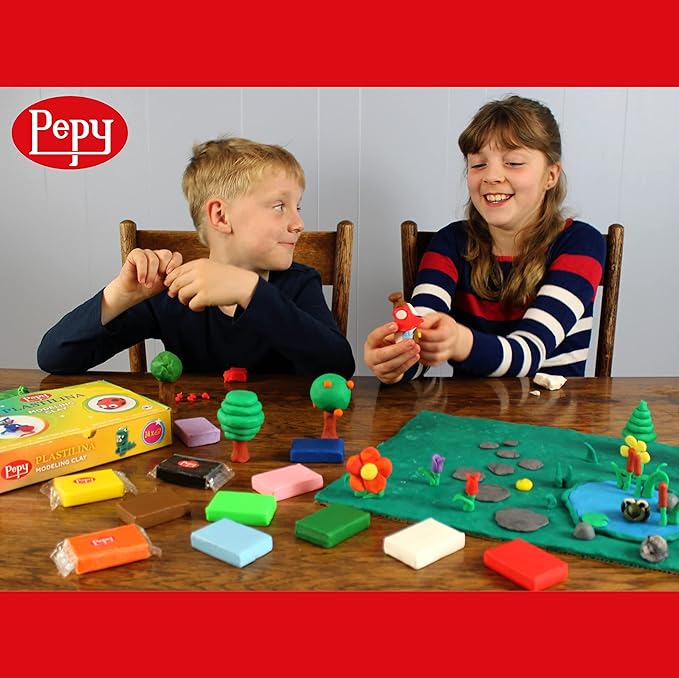 Pepy Plastilina Reusable and Non-Drying Modeling Clay Gift Set; Set of 48 Bars, 1.4 Ounce Each, 4 Each of 12 Colors, Perfect for Arts and Crafts Projects, Multicolor