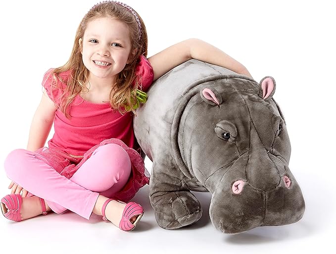 Melissa & Doug Giant Hippopotamus - Lifelike Stuffed Animal (over 2 feet long)