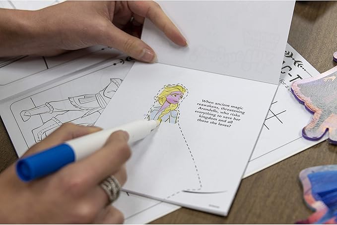 Disney Frozen 2 Anna and Elsa 20 Page Imagine Ink Magic Pictures and 1 Mess-Free Marker 45811 Bendon