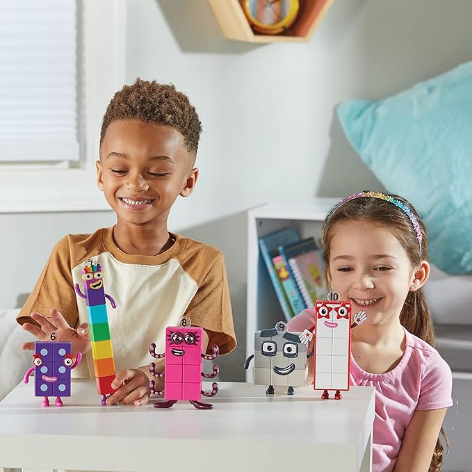 hand2mind Numberblocks Friends Six to Ten Figures, Cartoon Action Figure Set, Toy Figures, Play Figure Playsets, Small Figurines for Kids, Number Toys, Math Toys, Stocking Stuffers for Kids 3-5