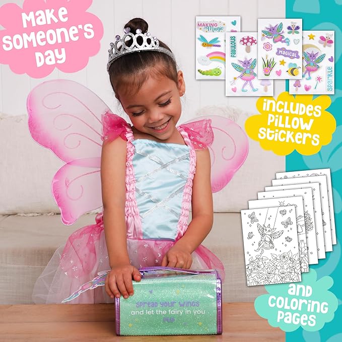 Scented Markers For Kids - Art Kits for Kids 6-9 - Fairy Gifts For Girls - Coloring Kit Includes Smelly Markers, Stamp Markers, Sparkly Fairy Pencil Case - Fairy Toys & Art Set For Girls Ages 8-12