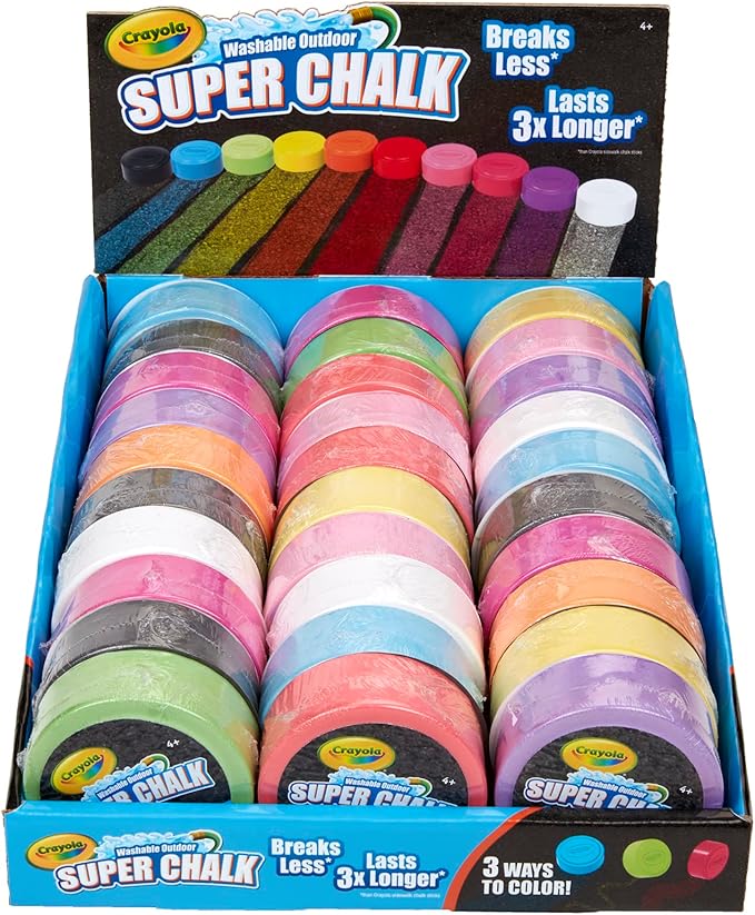 Crayola Washable Outdoor Super Chalk Tray, 30 Count