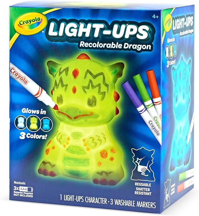 Crayola Light Ups Dragon, Reusable Holiday Craft, Light Up Toy, Indoor Holiday Decor, Toys for Kids, Arts & Crafts, Dragon Gift, 4+