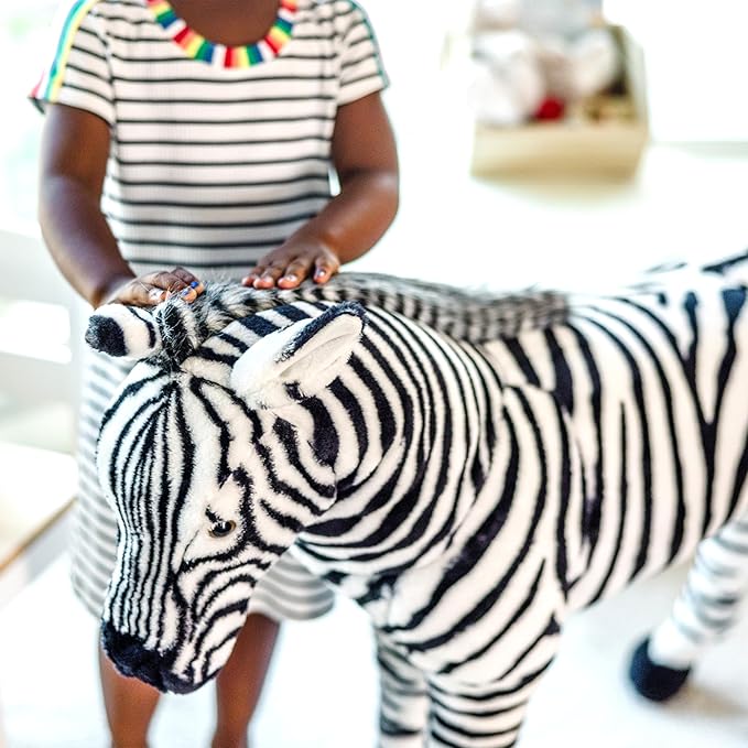 Melissa & Doug Giant Striped Zebra - Lifelike Stuffed Animal (nearly 3 feet tall)