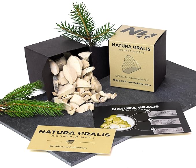 Siberian Yellow Clay | 17.9oz of Natural Yellow Clay, Pastel to Golden Yellow - Amazing Crunch, Satisfying Earthy, Velvety and Firm Texture, ASMR Sensation