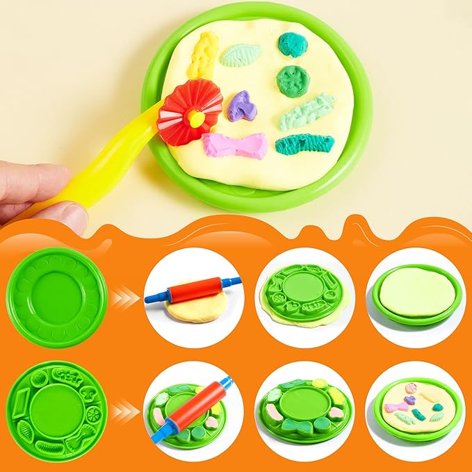 JOYIN 44 Clay Tools Set for Kids, Clay Accessories with Various Plastic Molds, Rolling Pins, Cutters