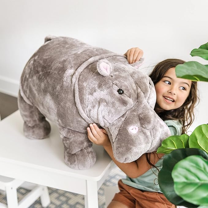 Melissa & Doug Giant Hippopotamus - Lifelike Stuffed Animal (over 2 feet long)