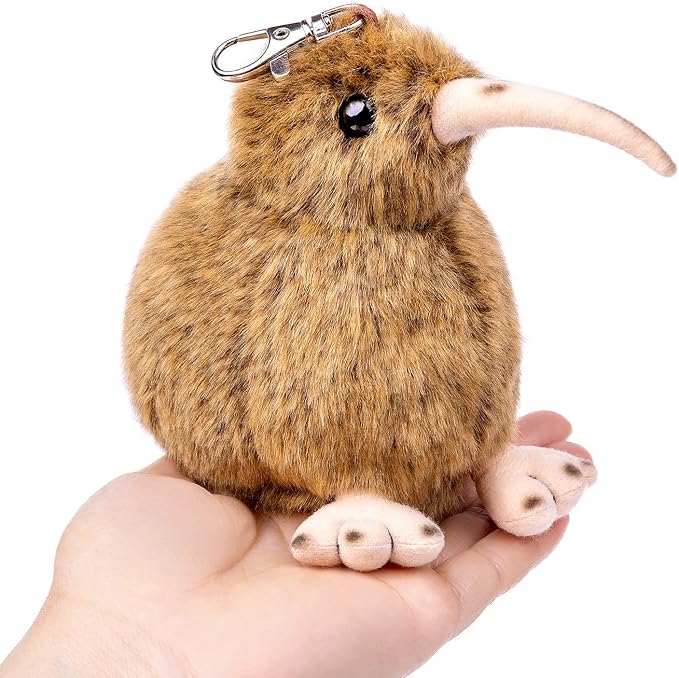 ZHONGXIN MADE Little Kiwi Bird Plush Toy - Realistic 5inch Brown Kiwi Bird Stuffed Animal, Cute Little Bird Kiwi Keychain Plushie as Gift for Your Friends