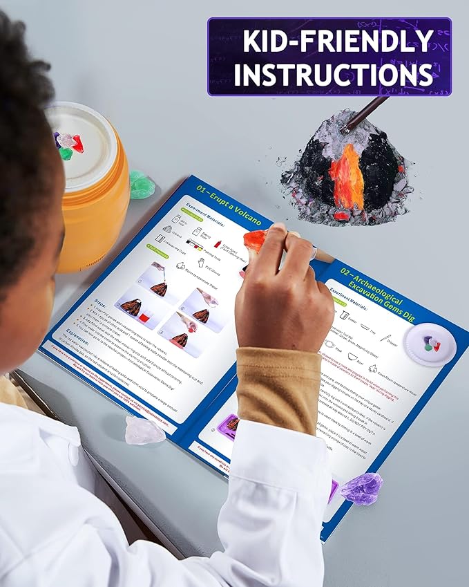 Japace STEM Science Experiment Kits for Kids - Science Learning Toy Gifts for Boys and Girls, 4-in-1 Projects: Earth Science, Chemistry Lab, Magic Tricks, and Physics, with 105 Hands-on Activities