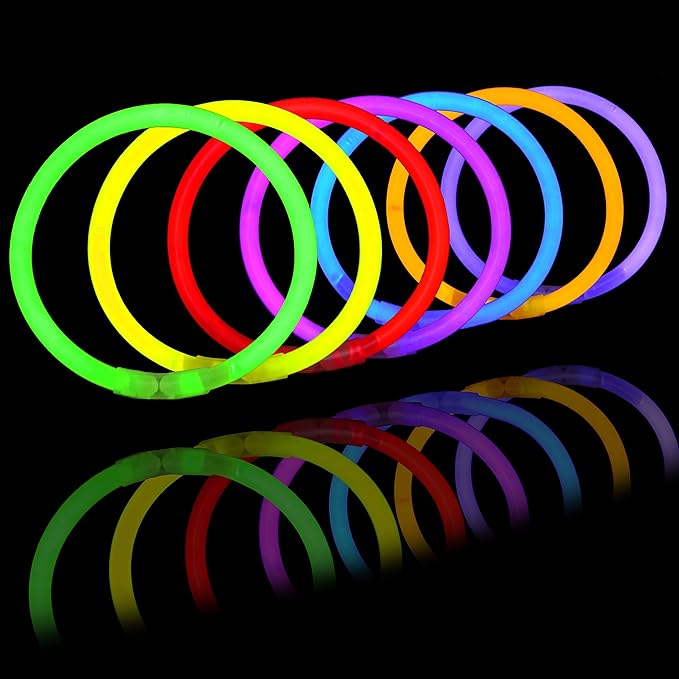 JOYIN 800 Pcs 8" Glowsticks, Bracelets Necklaces, Glow in the Dark Party Favors, Easter, Christmas, Halloween Supplies Pack, Football Party Supplies