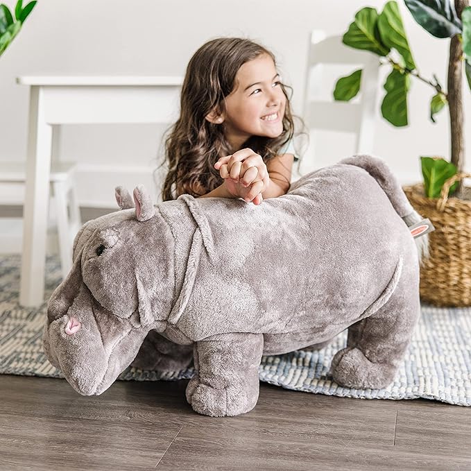 Melissa & Doug Giant Hippopotamus - Lifelike Stuffed Animal (over 2 feet long)