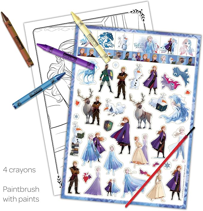 Disney Frozen 2 Anna 128-Page Color and Paint Activity Book with 8 Paints, 4 Crayons and Stickers 45818 Bendon