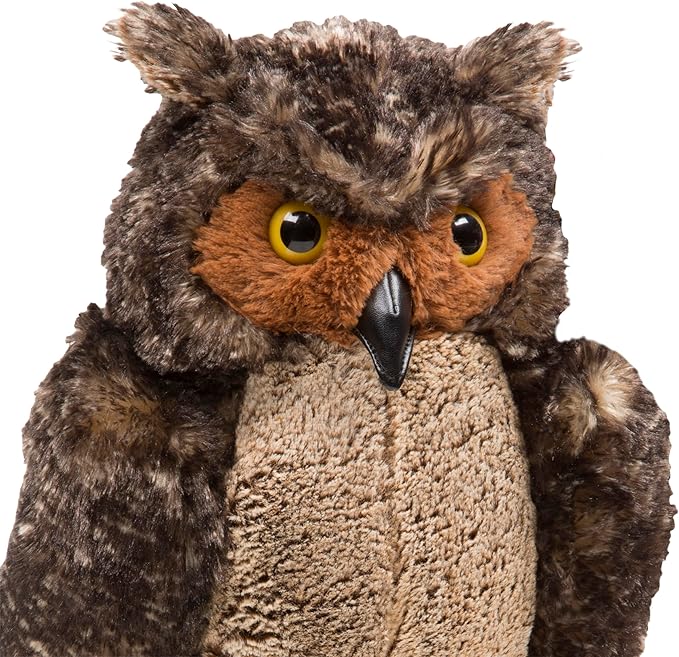 Melissa & Doug Giant Owl - Lifelike Stuffed Animal (17 inches tall) , Brown