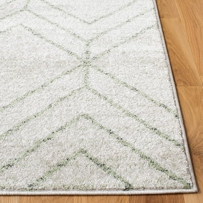 SAFAVIEH Adirondack Collection Accent Rug - 3' x 5', Ivory & Sage, Modern Geometric Design, Non-Shedding & Easy Care, Ideal for High Traffic Areas in Entryway, Living Room, Bedroom (ADR241W)