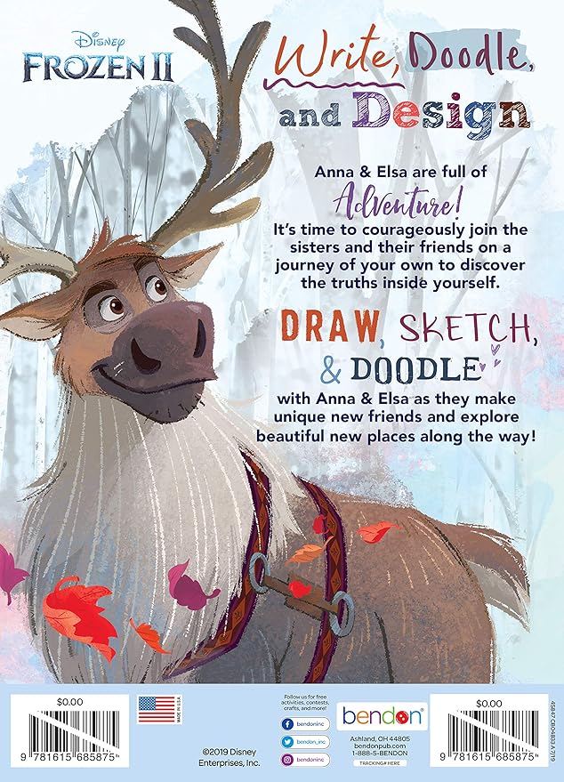Disney Frozen 2 Olaf Deluxe 48-Page Sketch Book with Stickers, Coloring and Activity Book 45847 Bendon