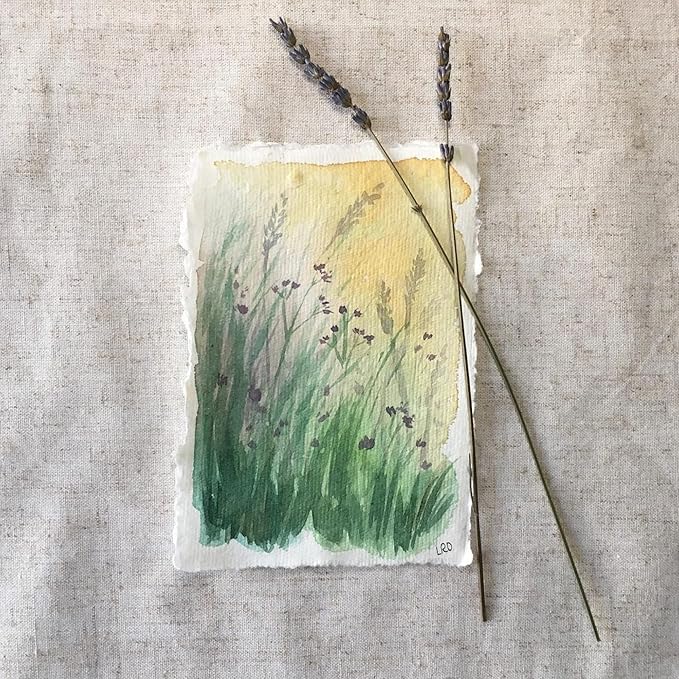 LEATHER VILLAGE Watercolor Paper - 6 X 4 inches, 50 Sheets - Mixed Media Watercolor Paper - 150 GSM Thick Deckle Edge Virgin Cotton Handmade Paper - Off White