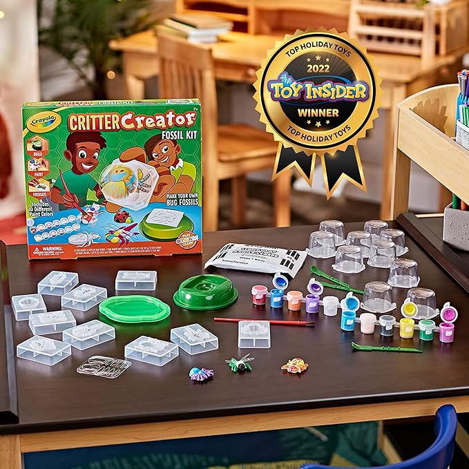 Crayola Metallic Clay Art Kit with Paints, Fossil Molds, Gift for Kids, Ages 7, 8, 9, 10