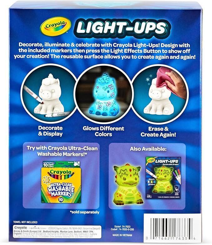 Crayola Light Ups - Unicorn, Reusable Holiday Craft, Glow In The Dark, Unicorn Gift for Kids, Decoration Craft, Toys & Gifts for Kids