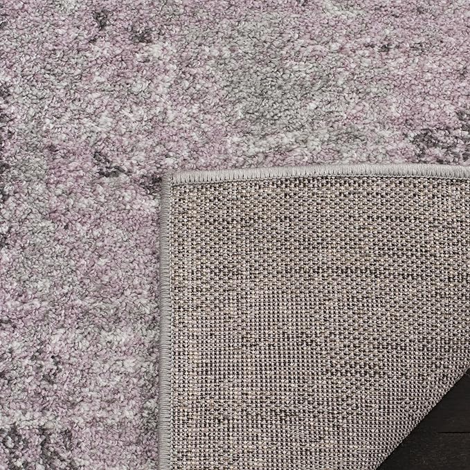 SAFAVIEH Adirondack Collection Runner Rug - 2'6" x 6', Light Grey & Purple, Modern Abstract Design, Non-Shedding & Easy Care, Ideal for High Traffic Areas in Living Room, Bedroom (ADR130M)