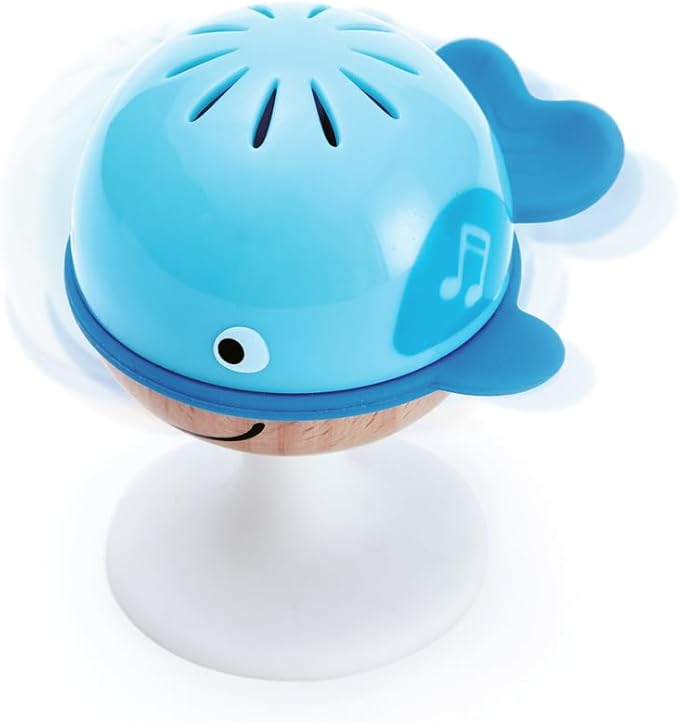 Hape Put-Stay Rattle Set | Three Sea Animal Suction Rattle Toys, Baby Educational Toy Set