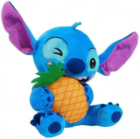 Disney Stitch Small Plush Stitch and Pineapple, Stuffed Animal, Blue, Alien, Kids Toys for Ages 2 Up by Just Play