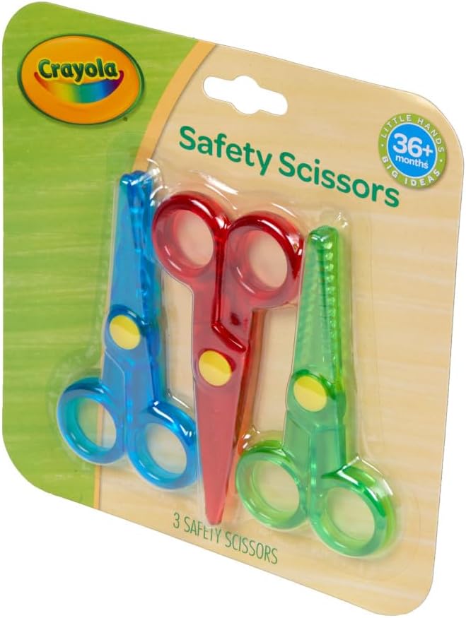 Crayola My First Safety Scissors, Toddler Art Supplies, 3ct