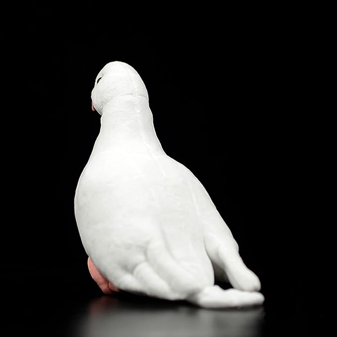 Simulation White Pigeon Stuffed Animal Toy - 10 inch Rock Pigeon Toys, Cute Pigeon as Gift for Kids (White Pigeon)