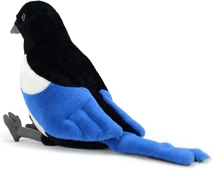ZHONGXIN MADE Magpie Plush Toy - Realistic 12inch Black Magpie Bird Stuffed Animal, Cute Little Bird Raven Plush as Gift for Your Friends