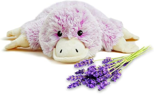 Warmies Microwavable & Weighted Stuffed Animals, Platypus - Heated Stuffed Animal Plushie for Warmth & Comfort - Cute Soft Plush Toys for Adults & Children (Boys, Girls, Babies & Toddlers)