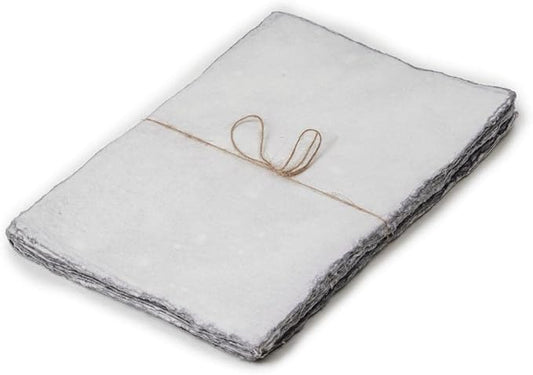 LEATHER VILLAGE Watercolor Paper - 9.5 X 12 inches, 50 Sheets - Mixed Media Watercolor Paper - 150 GSM Thick Deckle Edge Virgin Cotton Handmade Paper - Grey Toned