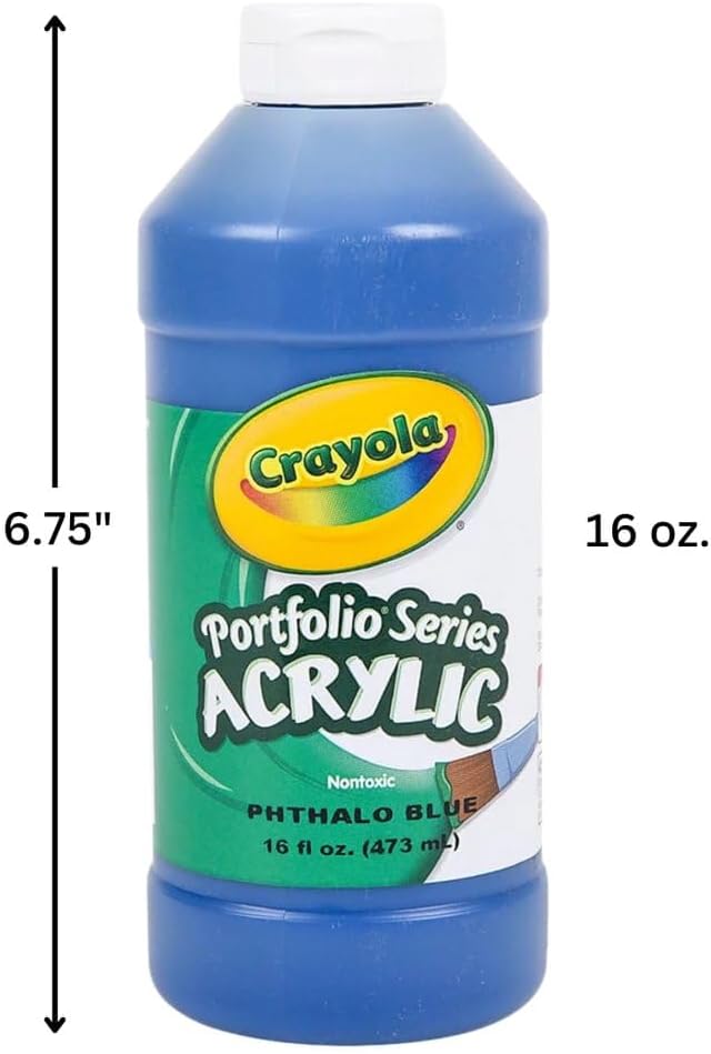Crayola Portfolio Series 16-Ounce Acrylic Paint, Phthalo Blue, Pint (20-4016-316)