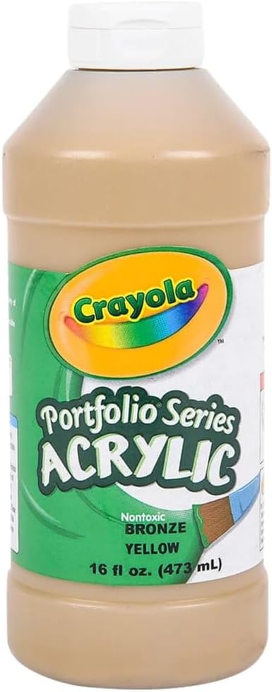 Crayola Portfolio Series 16-Ounce Acrylic Paint Bronze, Yellow, Gold, Pint (20-4016-530)
