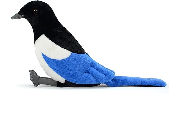 ZHONGXIN MADE Magpie Plush Toy - Realistic 12inch Black Magpie Bird Stuffed Animal, Cute Little Bird Raven Plush as Gift for Your Friends