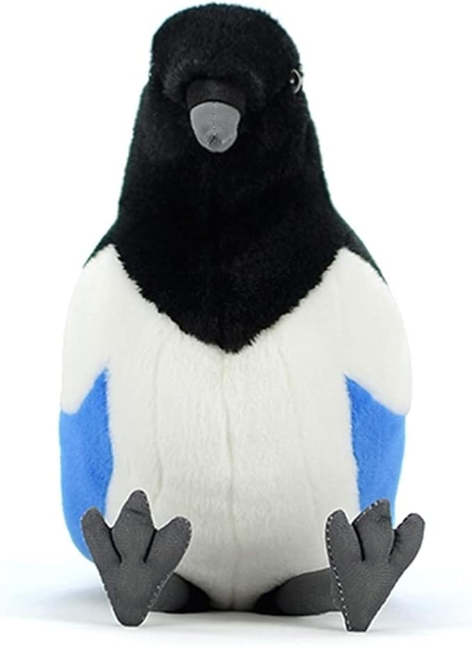 ZHONGXIN MADE Magpie Plush Toy - Realistic 12inch Black Magpie Bird Stuffed Animal, Cute Little Bird Raven Plush as Gift for Your Friends