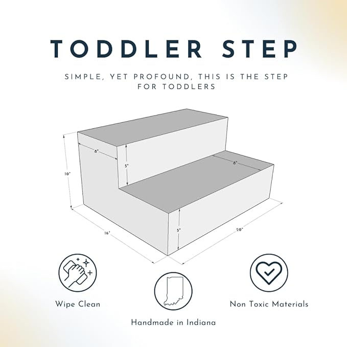 Foamnasium Toddler Step, Indoor Foam Playset, Soft Toddler and Active Kids Play Foam Step for Crawling, Climbing, Sliding and Jumping, Made in The US, Enhanced Slate