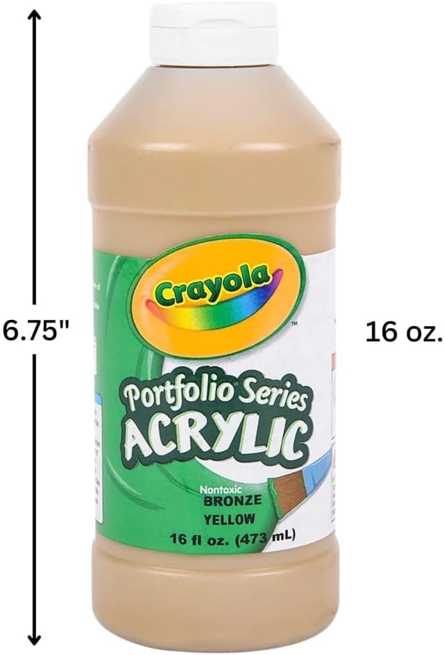 Crayola Portfolio Series 16-Ounce Acrylic Paint Bronze, Yellow, Gold, Pint (20-4016-530)