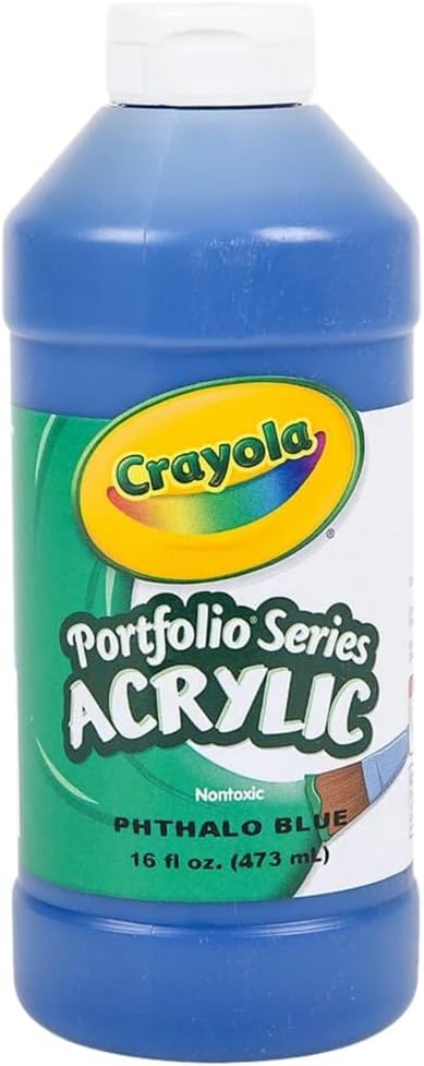 Crayola Portfolio Series 16-Ounce Acrylic Paint, Phthalo Blue, Pint (20-4016-316)
