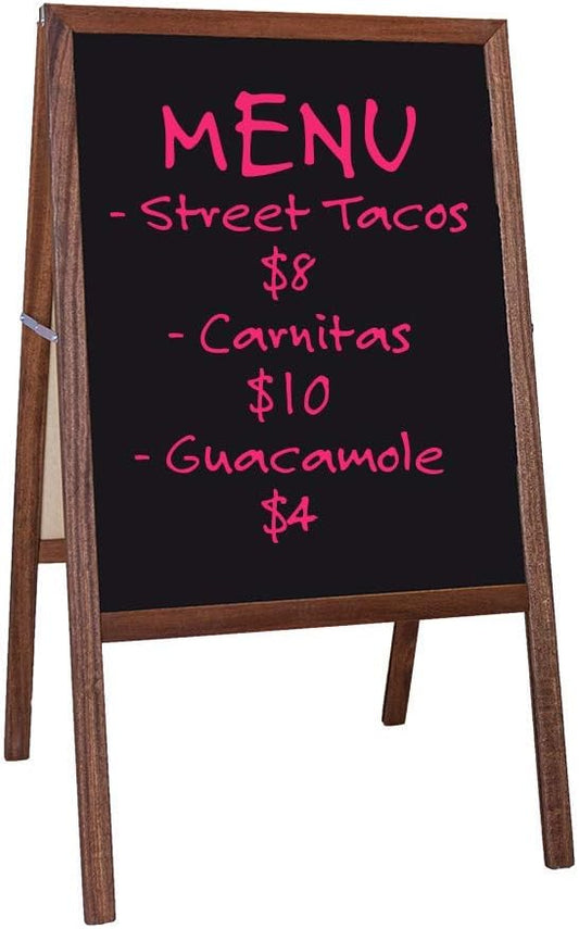 Flipside Products Marquee Easel, Stained Hardwood, Double Sided Black Dry Erase, Menus, Announcements, Restaurants, Coffee Shops, Sale