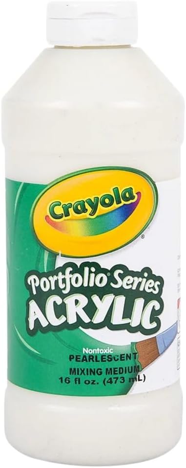 Crayola Portfolio Series 16-Ounce Acrylic Paint, Pearlescent Mixing Medium, Pint