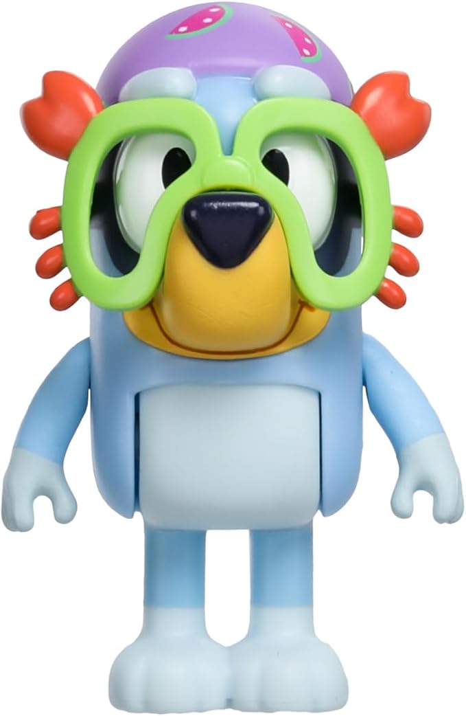 Bluey Beach Cabin Playset, with Exclusive Figure with Goggles. Includes 10 Play Pieces and Sticker Sheet