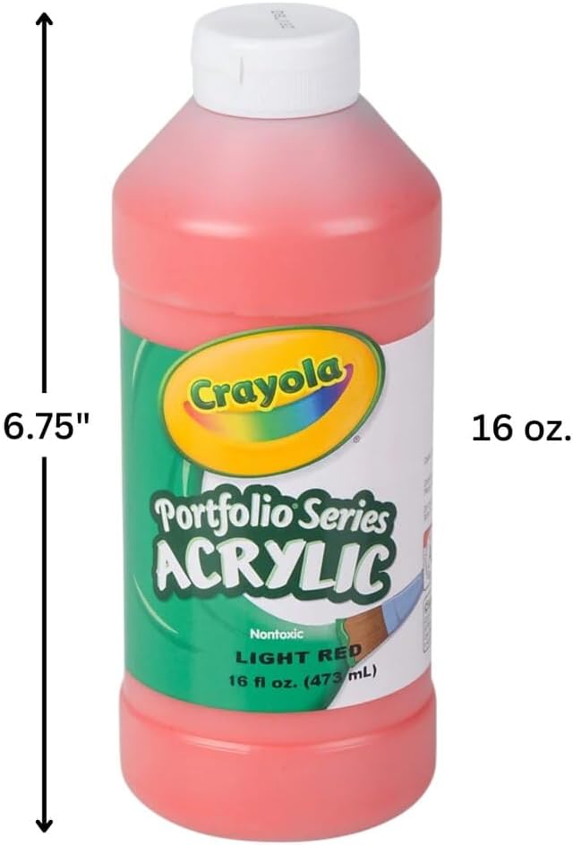 Crayola Portfolio Series 16-Ounce Acrylic Paint, Light Red