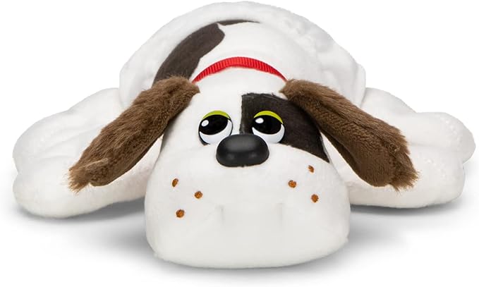 Pound Puppies Newborns Plush - White with Dark Brown Spots (Fuzzy Ears)