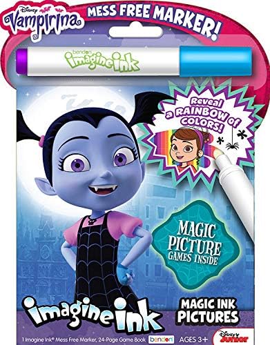 Disney Magic Ink Coloring Book Set for Girls Toddlers Kids - Bundle of 3 Imagine Ink Books Featuring Disney Junior Vampirina, Puppy Dog Pals, and Nella The Princess Knight with Invisible Ink Pens